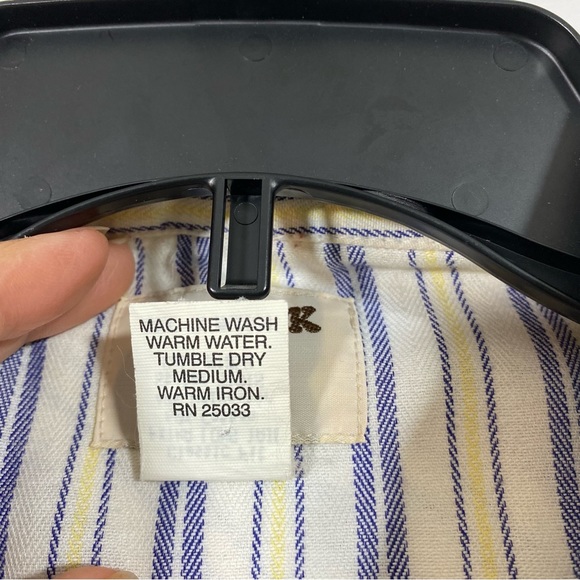 RUDDUCK Pearl snap button Shirt Vintage Striped White Short Sleeve Shirt Pockets - Picture 5 of 9